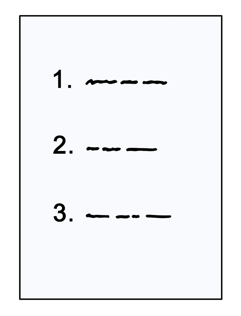 Liste mit Zahlen