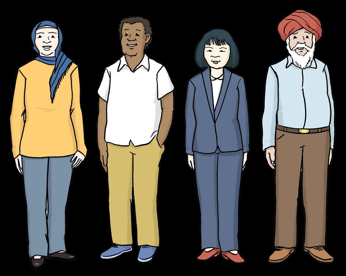 Menschen aus verschiedenen Ländern