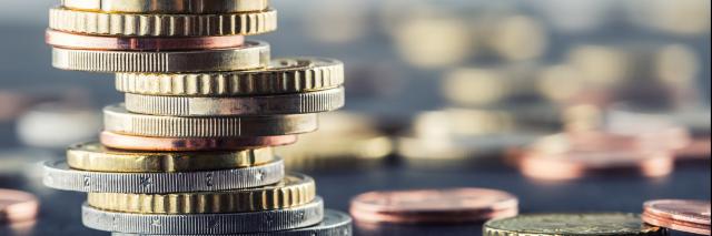 Stapel mehrerer Euromünzen