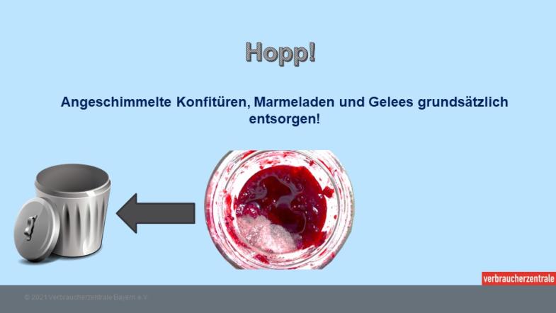 Schimmelige Konfitüre oder Marmelade