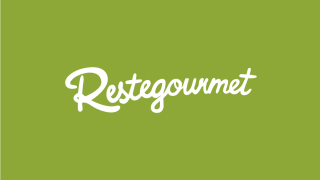 Schriftzug "Restegourmet" in Schreibschrift auf grünem Hintergrund als Logo der gleichnamigen App